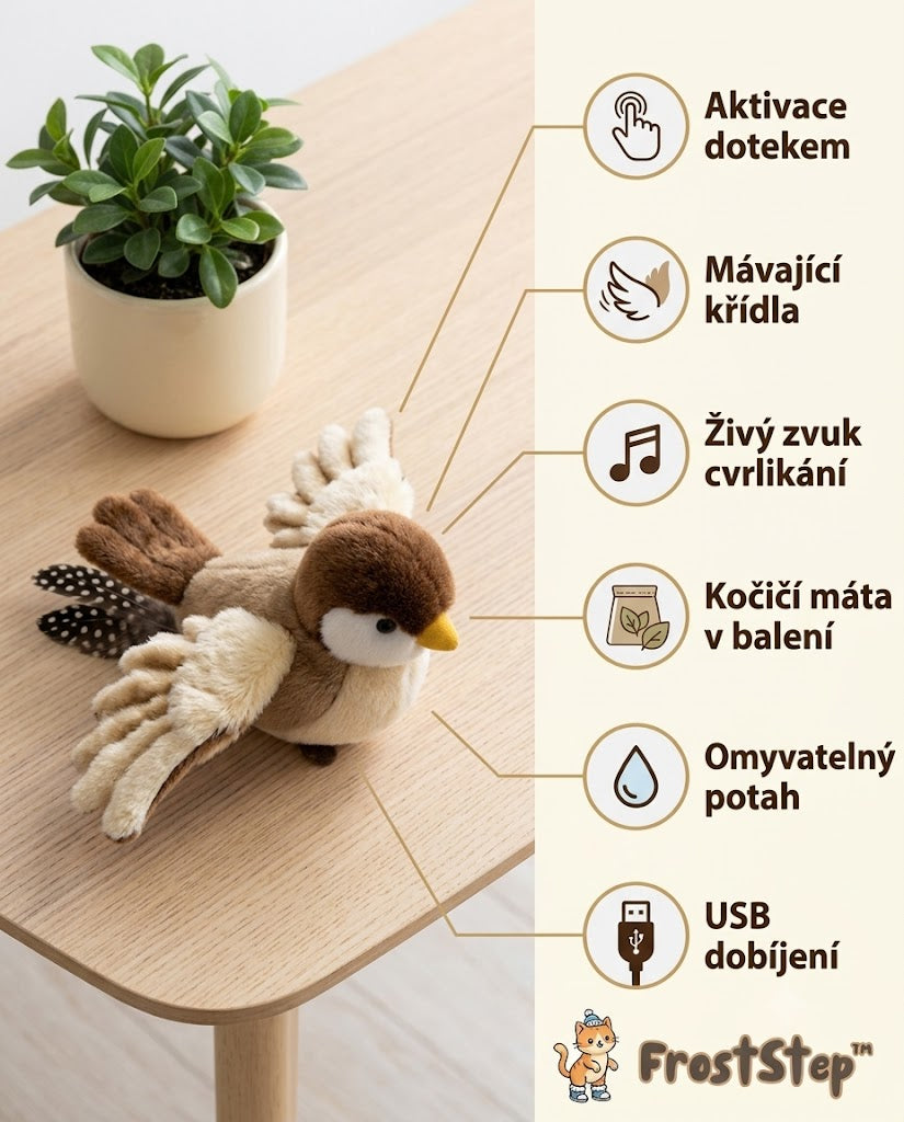 FrostStepᵀᴹ Létající ptáček s pohybem a zvukem