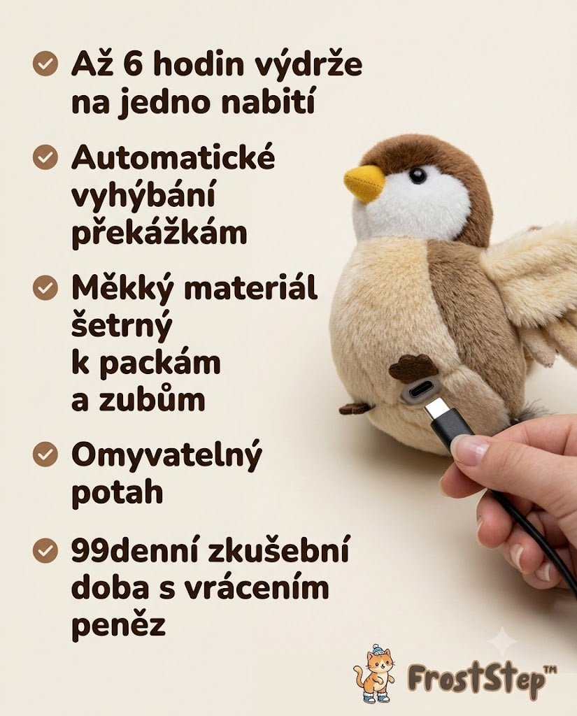 FrostStepᵀᴹ Létající ptáček s pohybem a zvukem