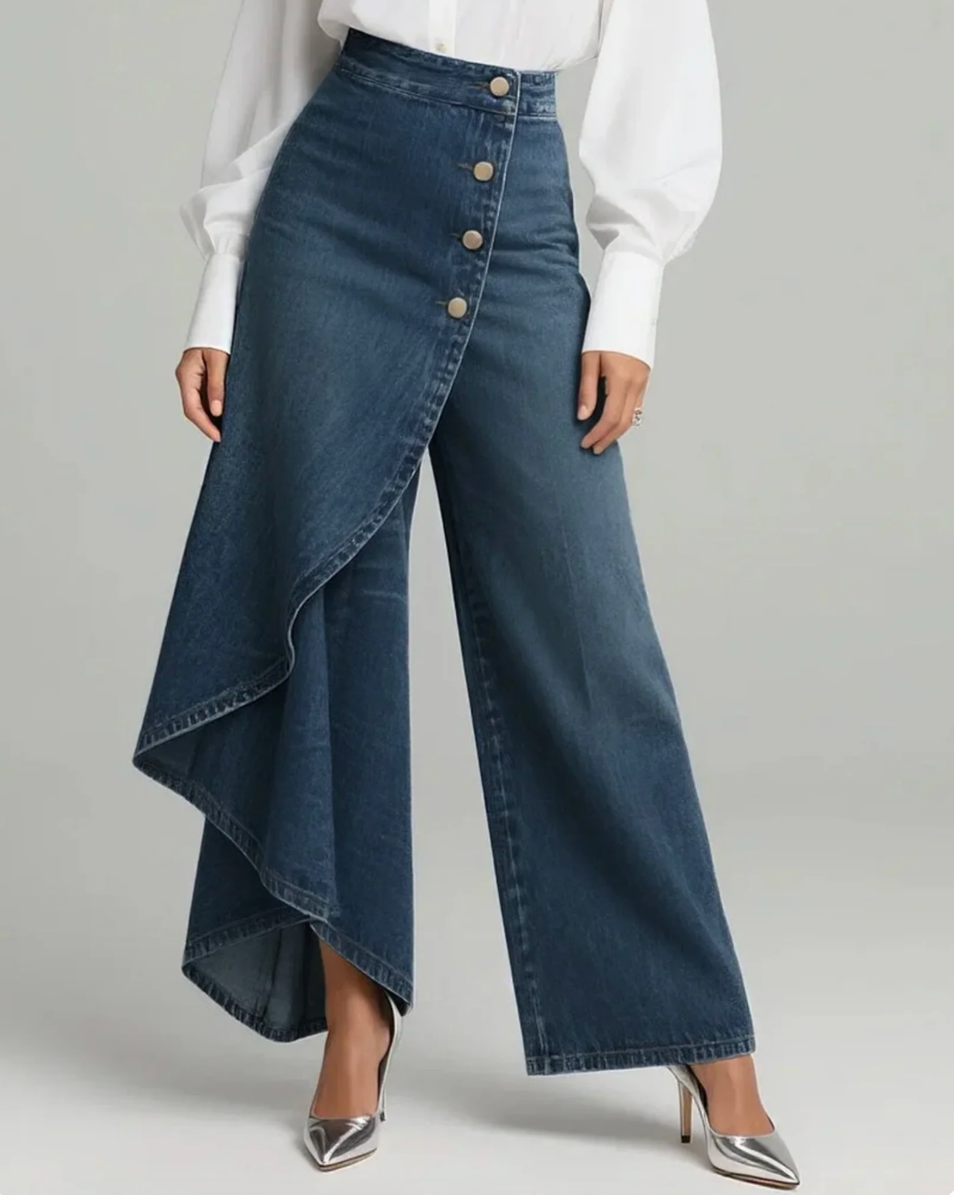 Asymetrické džínové kalhoty