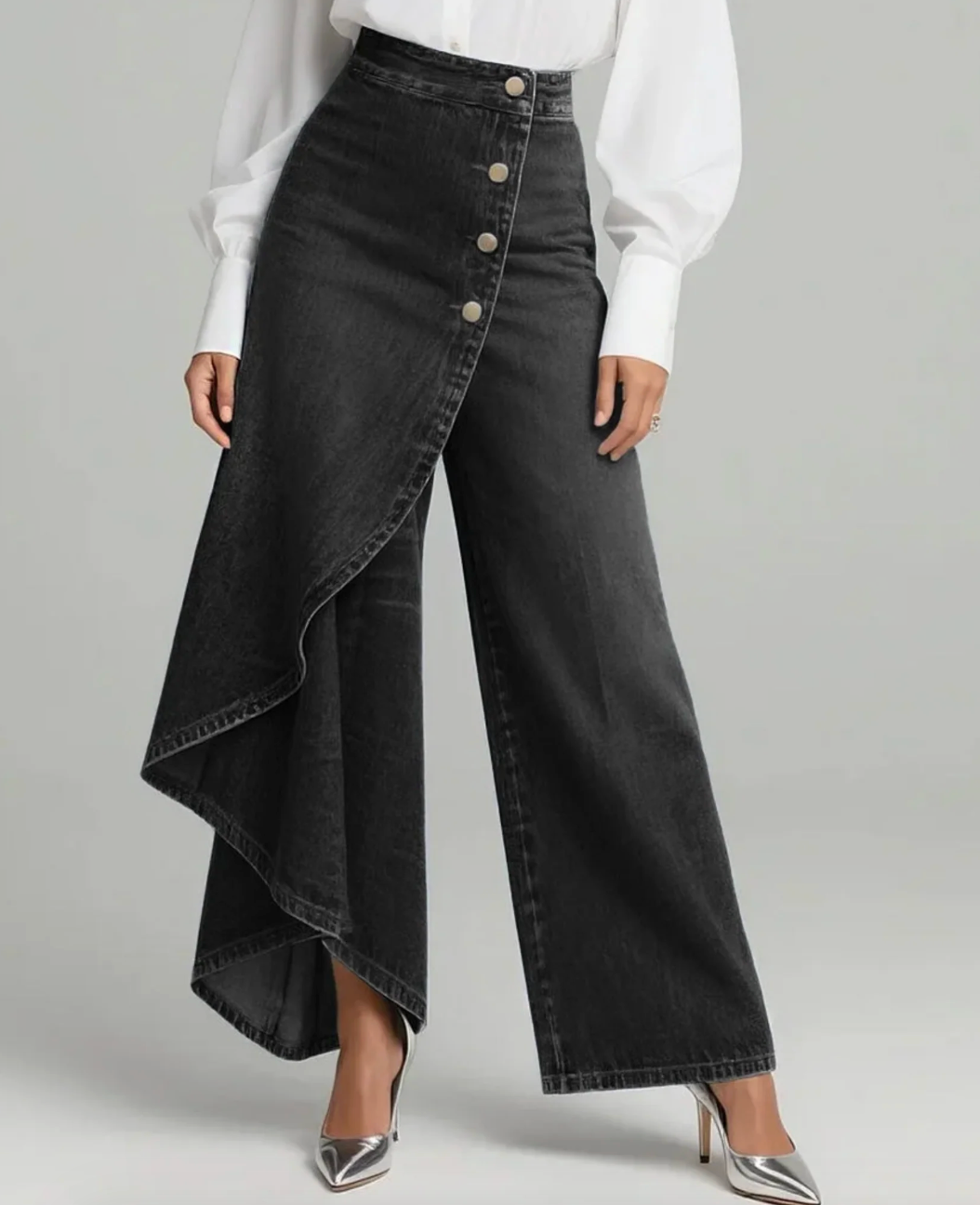 Asymetrické džínové kalhoty